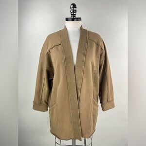 💚 2966. Cotton Terry Brown Cardigan